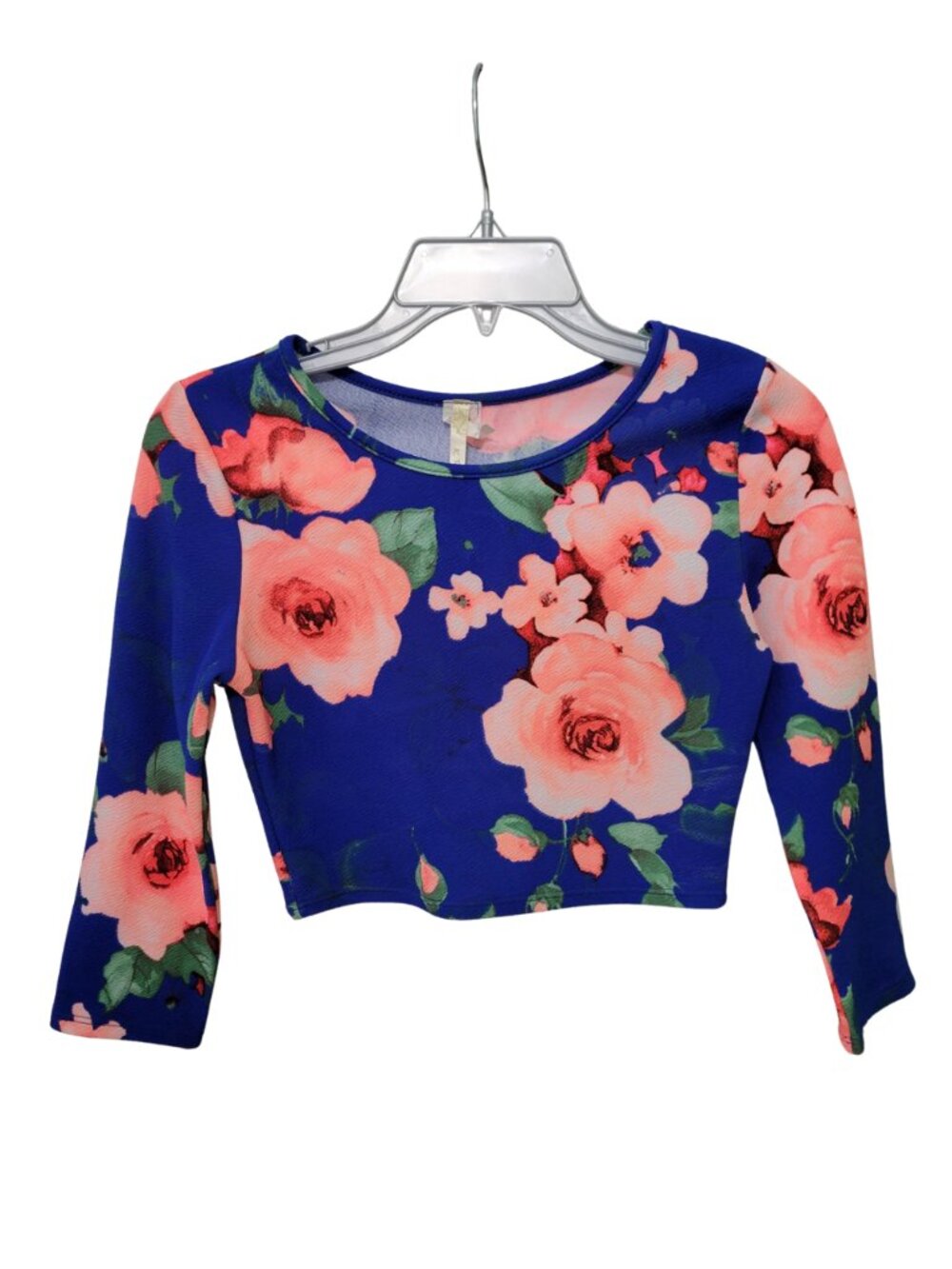 Floral 3/4-sleeve crop top | Small